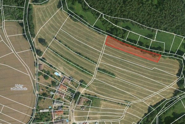 Prodej 2230 m2 zahrady v k.ú. Radošovice u Vlašimi